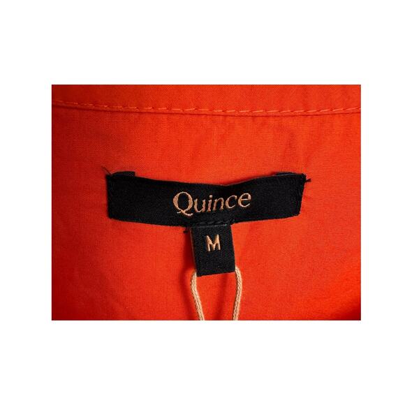 NWT Quince Maxi Dress Medium Vermillion Red 100% Organic Cotton Poplin Tiered - Picture 7 of 11